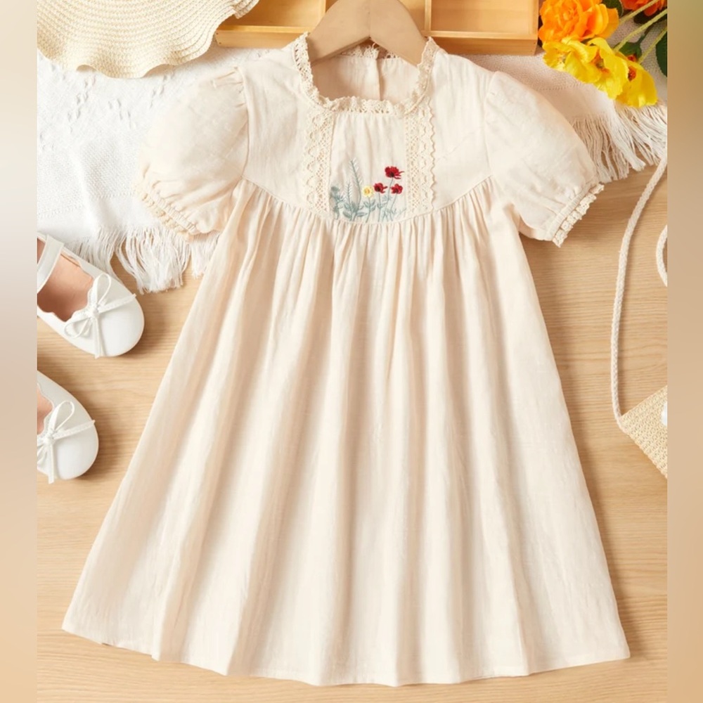 Beautiful dress with flowers for girls